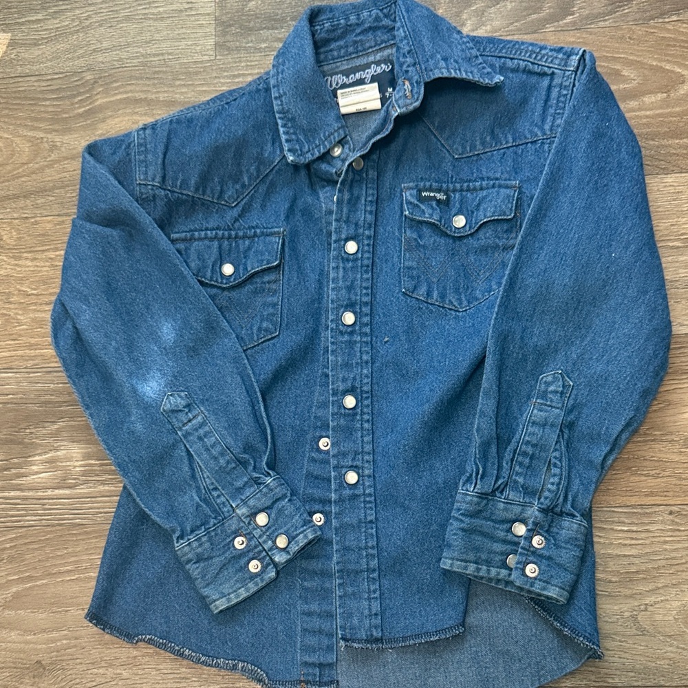 Wrangler Kids Classic Blue Button-Up Shirt